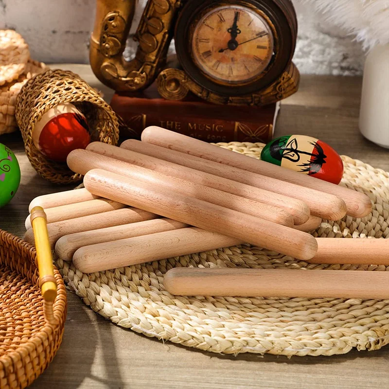 20 pezzi 8 pollici bastoncini ritmici per bambini bastoncini di Lummi musicali bastoncini di legno classici strumento a percussione musicale bastoncini musicali