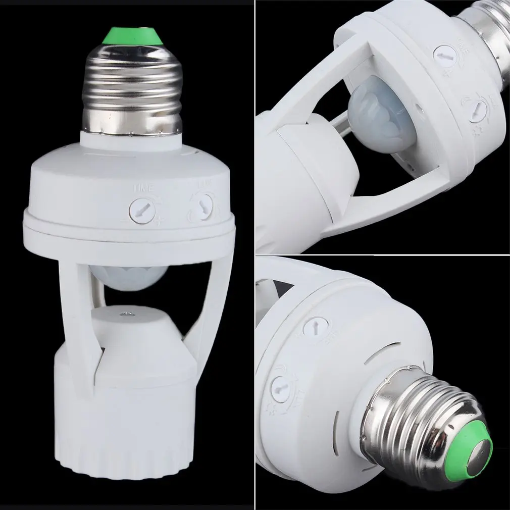 AC100-240V E27 Socket Converter with PIR Motion Sensor LED E27 Lamp Base Intelligent Switch Light Bulb Lamp holder