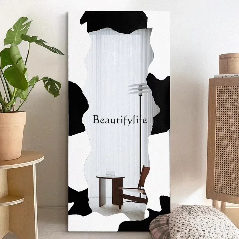 66.Nordic Irregular Light Luxury Floor Mirror Creative Cloud Dressing Mirror