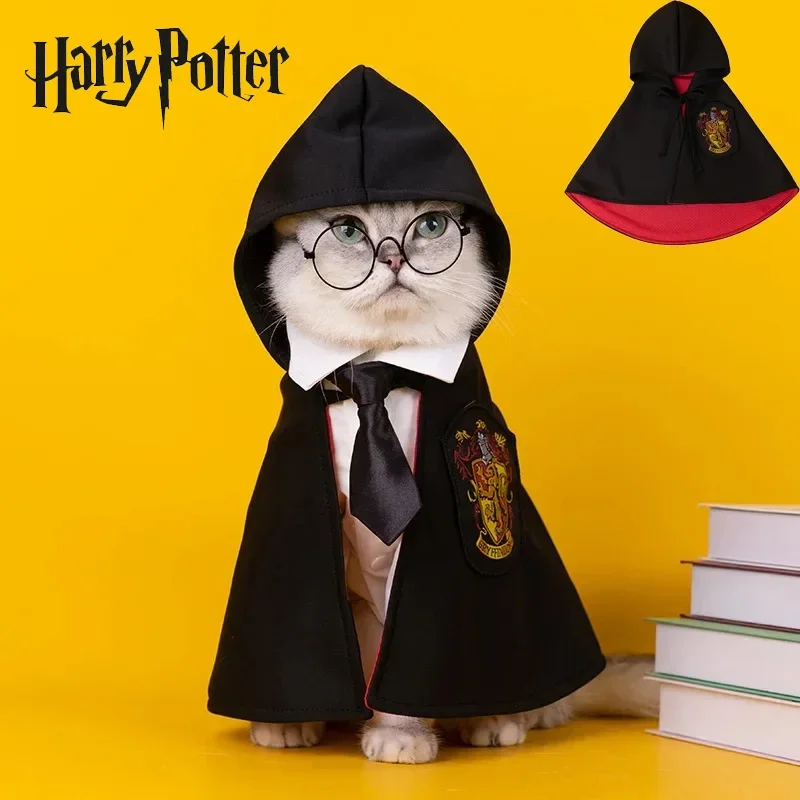 Harry Potter para gatos y perros, Cosplay de mascotas, Academia mágica, camisa para cachorros, ropa para gatos, capa, conjunto de adornos navideños