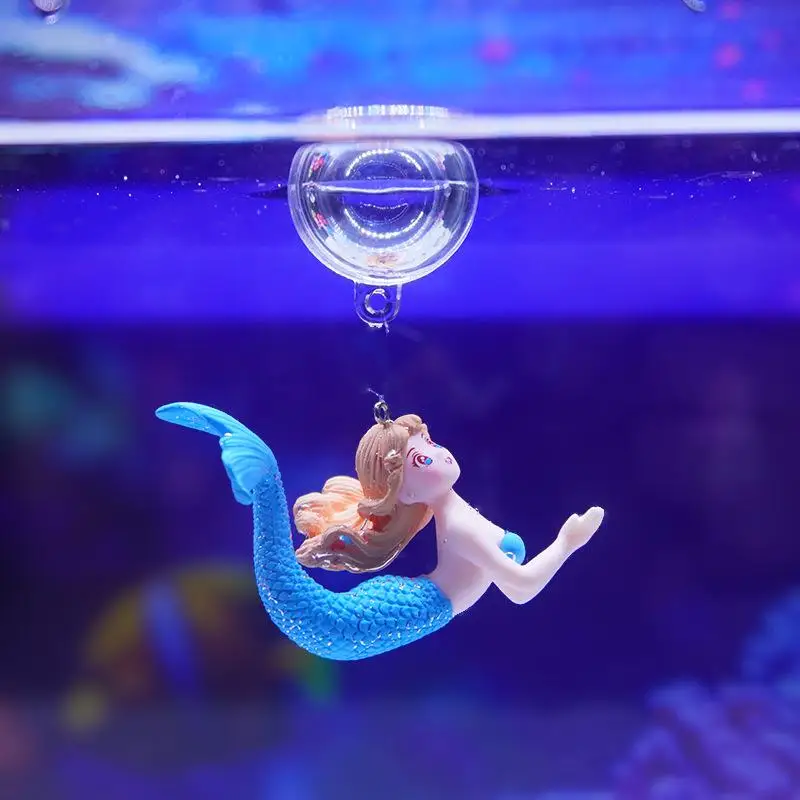2PCS Meerjungfrau Aquarium Schreibtisch Dekoration Handwerk Für Aquarium Landschaftsbau Aquarium Suspension Meerjungfrau Figur Ornament