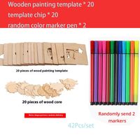 42pcs Wooden DIY Drawing Template Templates With Markes, Children's Drawing Template Drawing Tool Set 42pcs Wooden DIY Drawing T