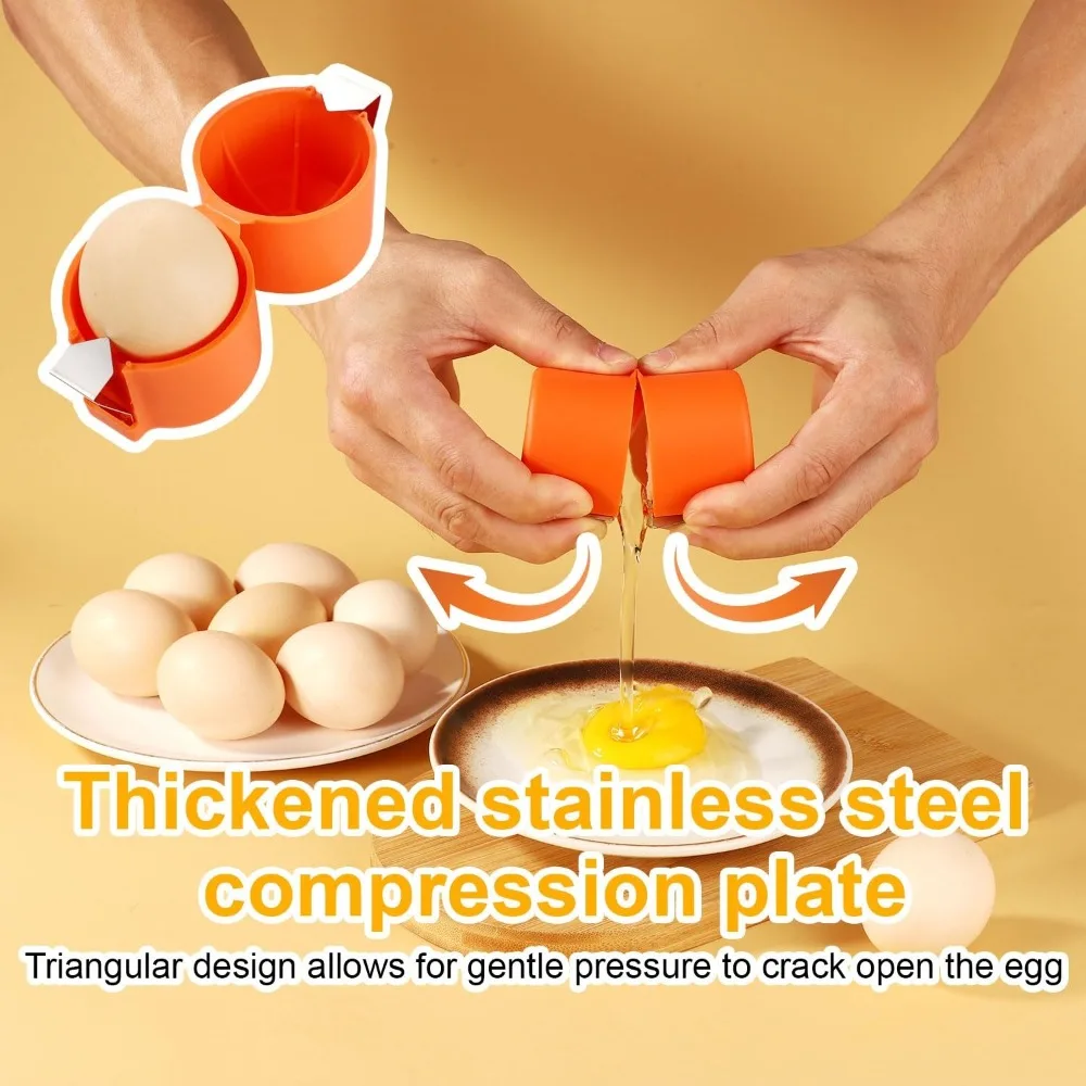 Portable Egg Shell Opener Stainless Steel Eggshell Breaker Household Kitchen Gadgets Egg Cutter for Baking Cooking Camping