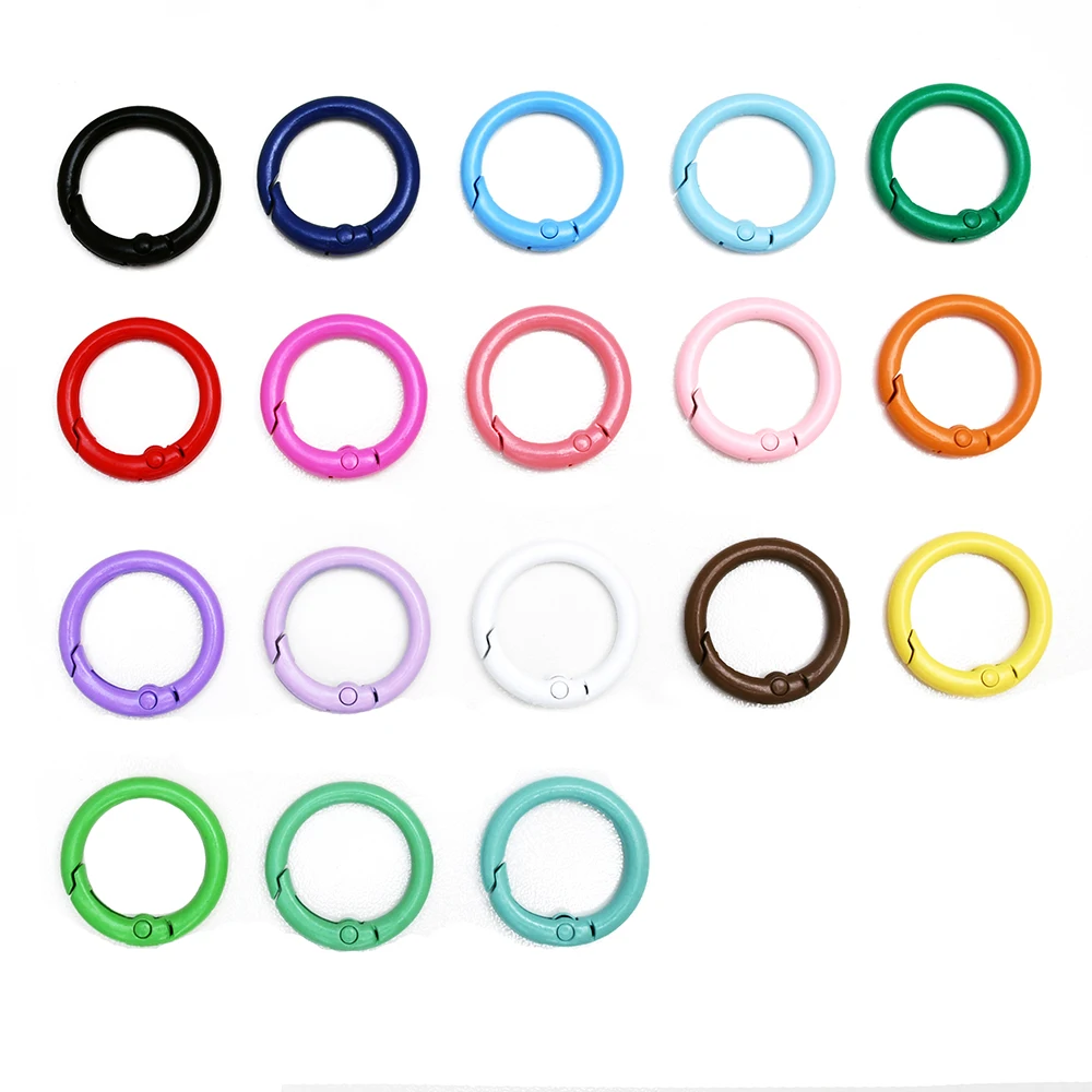 10 Stück 24mm Legierungs-Schnappverschluss Runde Schnalle Feder-Schlüsselanhänger Schnapphaken O-Ring-Schnalle für Schlüsselanhänger Tasche Geldbörse DIY-Zubehör – Detail 5