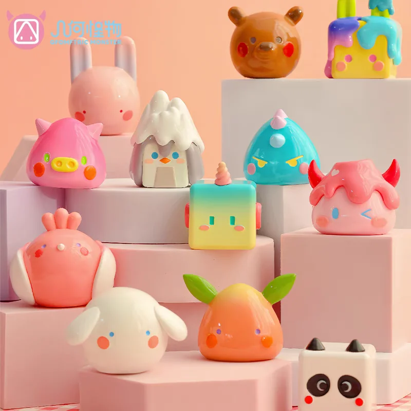

Geometric Monster Sparkling Realm Series Cute Grain Blind Bag Creative Doll Blind Box Trendy Mini Desktop Ornament Cute Gift