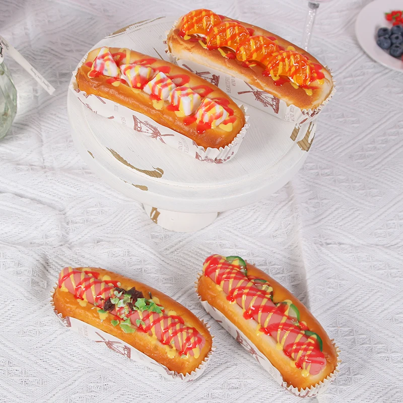 1pcs Simulation Of Hot Dog Cooking Bread Model Props Cake Food Food Window Decoration Children\'s Educational Products