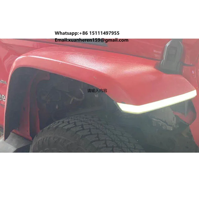 

New Style 4X4 ABS Plastic Modified Fenders With Led Lights Painted Fender Flares for Wrangler JL 2018