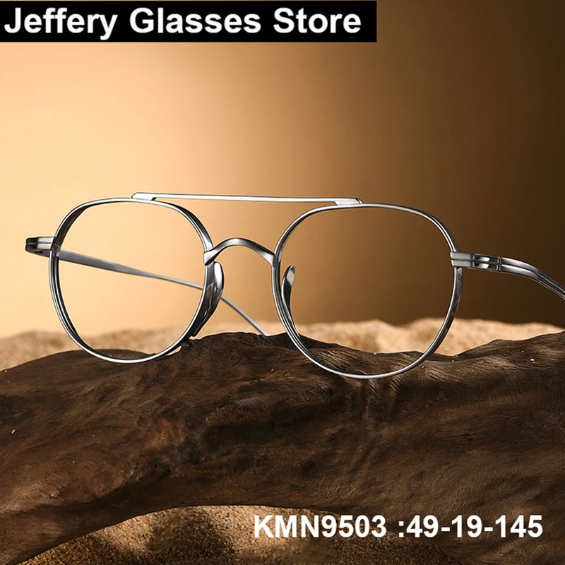 

Japanese Brand Vintage Oval Pilot Glasses Frame Men Women Titanium Ultralight Eyeglasses Double Beam 148mm Big Face Spectacles
