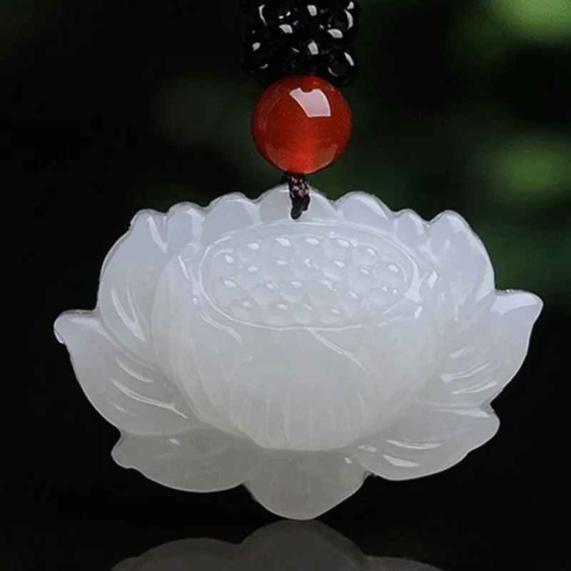 

Afghanistan White Jade Lotus Pendant Men and Women Flower Blooming and Rich Pendant Factory Price Wholesale