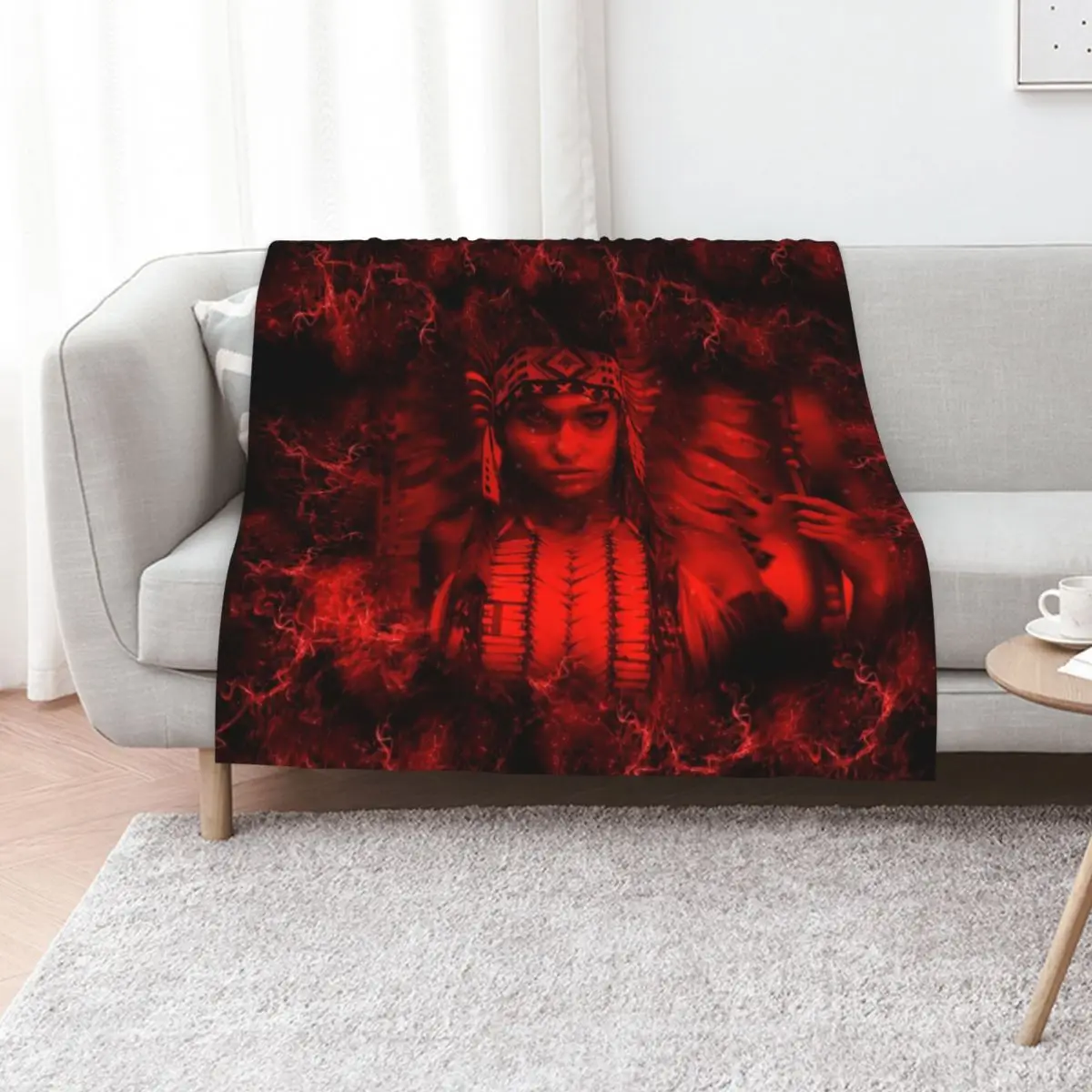 APACHE WOMAN Throw Blanket Plush Sofas Moving heavy to sleep Sofa Throw Beach Blankets