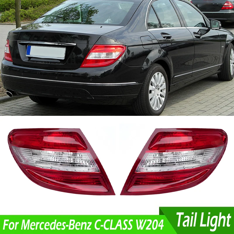 

For Mercedes Benz W204 C180 C200 C220 C260 C280 C300 2007-2010 EU Version Car Rear Tail Light Shell Cover Tail Lamp Without Bulb