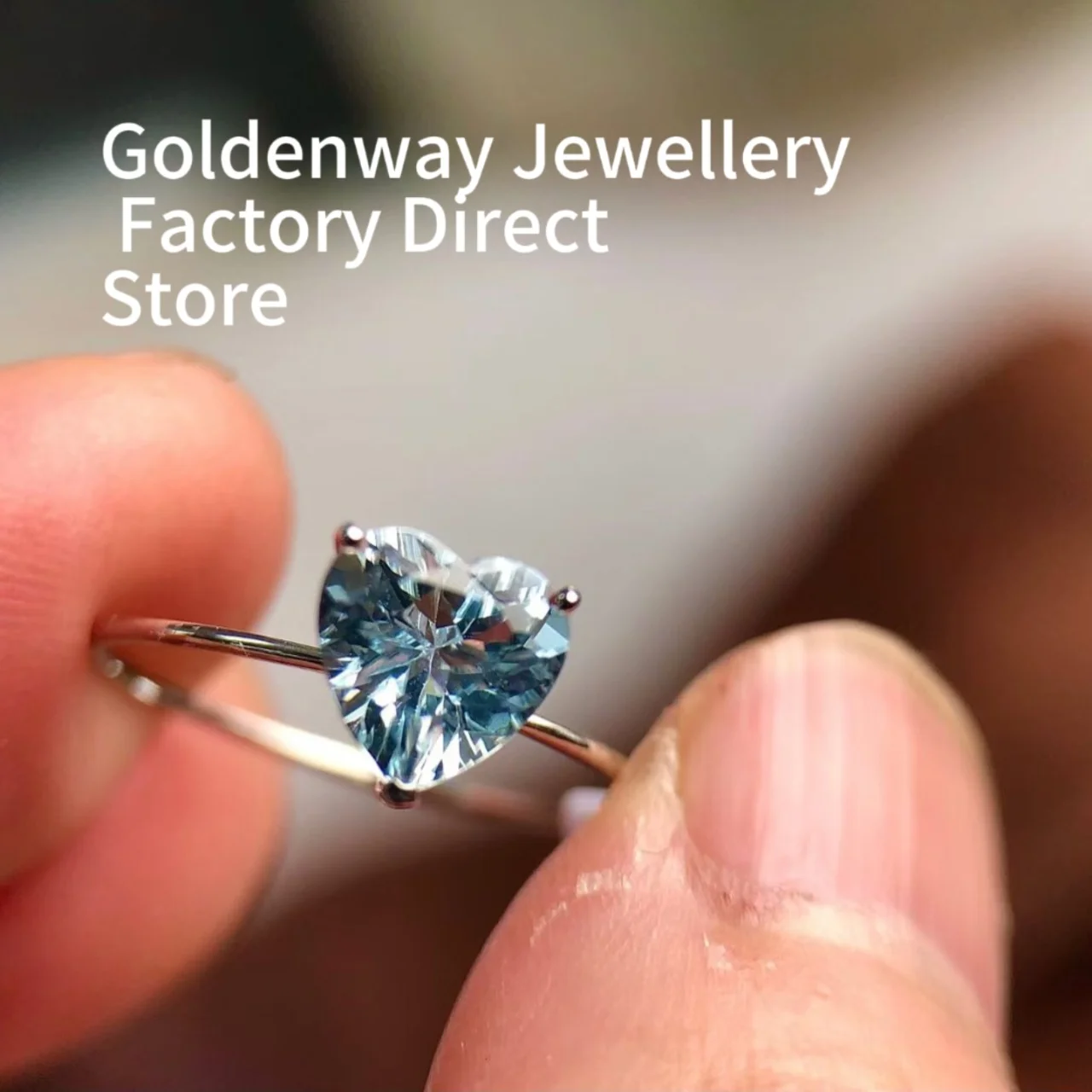 

Minimalism PT900 Platinum Customizable Natural 1ct Sky Blue Aquamarine Solitaire Ring Pure Elegant Jewelry Anniversary Gifts