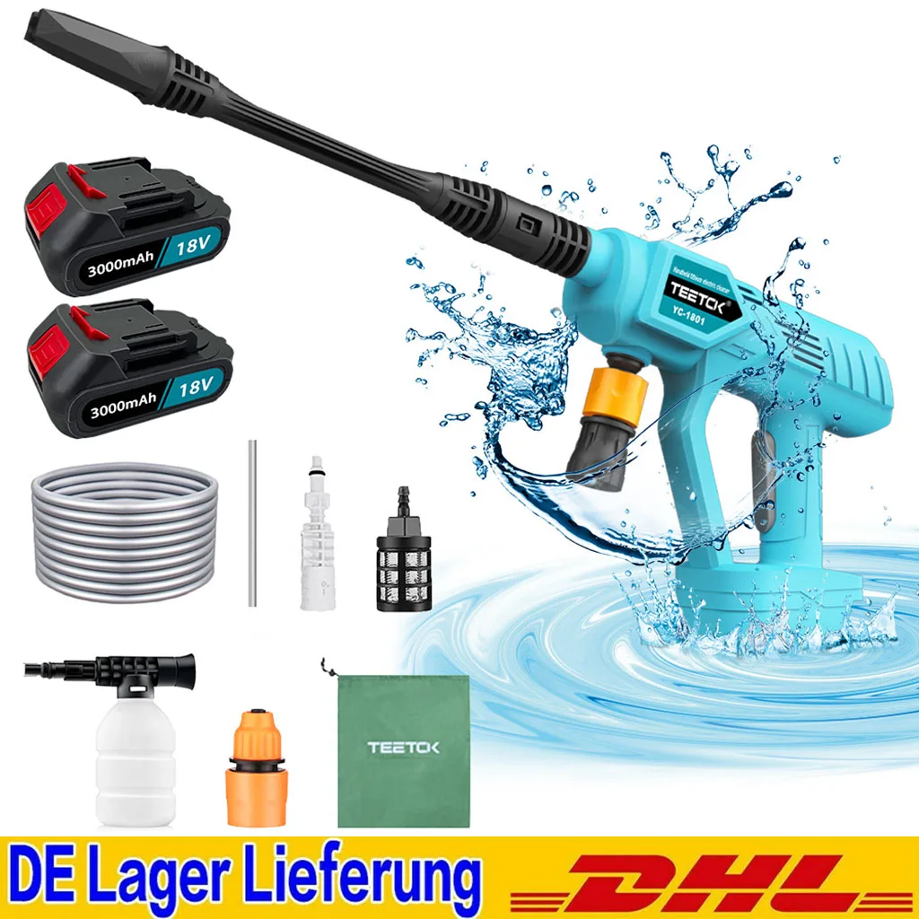 2 Akku Akku Auto Hochdruckreiniger Jet Wasserreiniger Pistole Ersatz für Makita 18 V