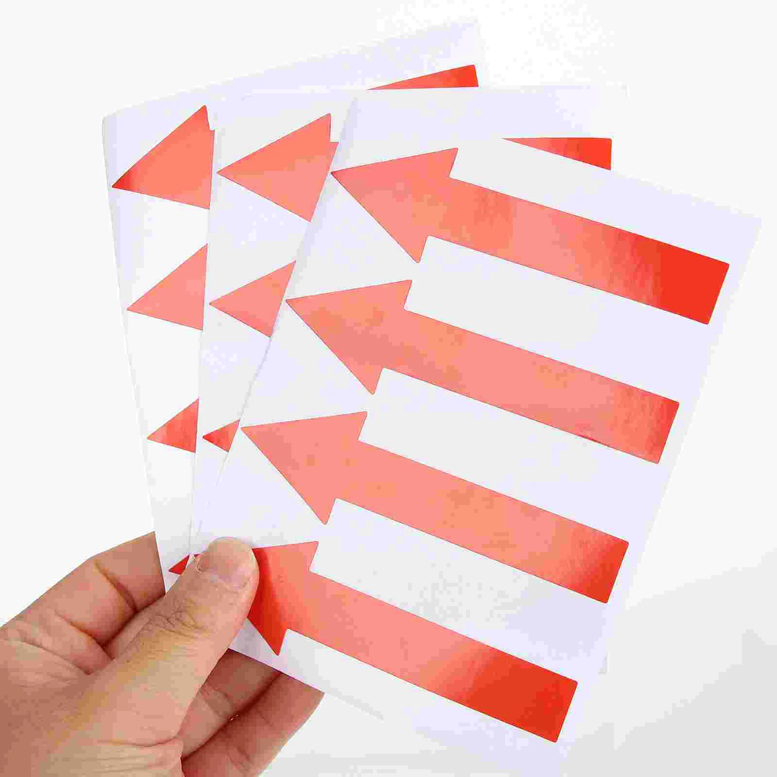 100 Pcs Labels Stickers Direction Arrow for Wall Red Indicating The Sign Decals Instructions Directions Indication