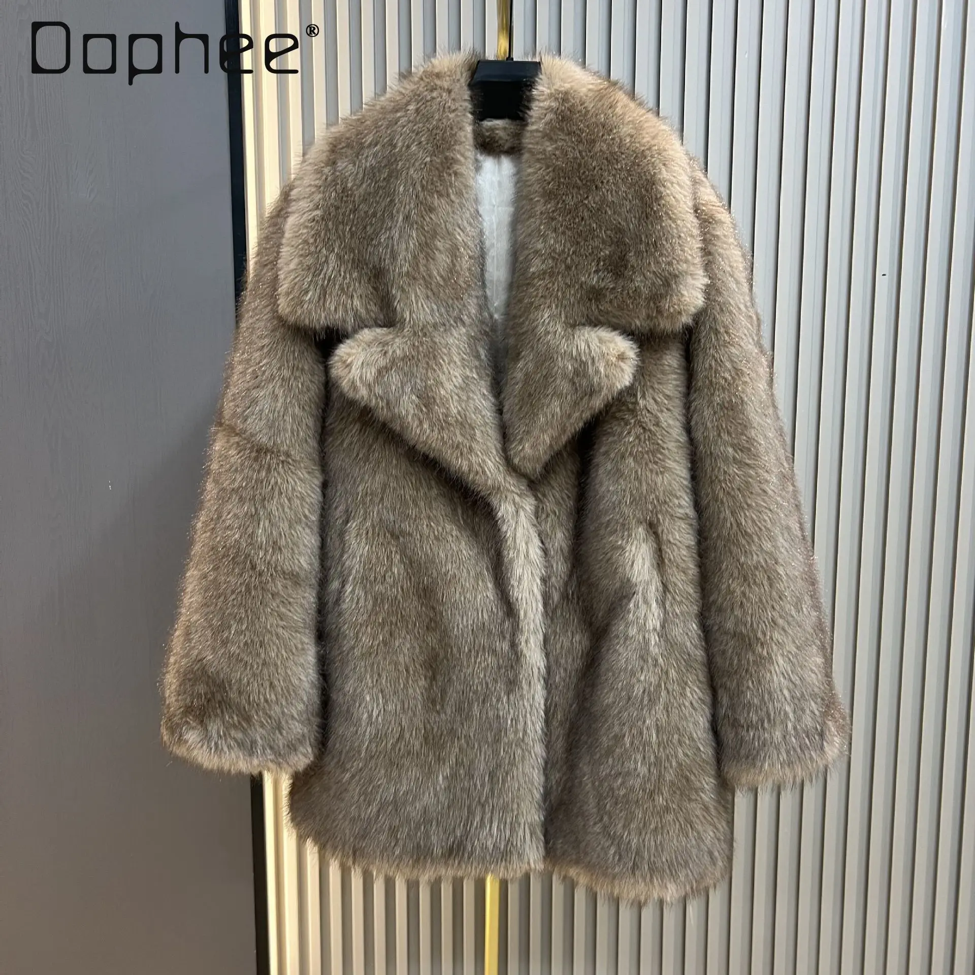 

Korean Version Loose Elegant Versatile Thickened Warm Faux Fur Sheepskin Coat Winter Clothes Women 2025 Fashion Coats