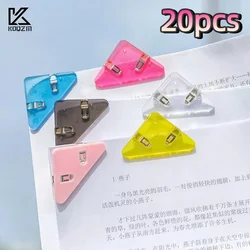 20Pcs Creative Triangle Clips Bill Clip Book Paper Corner Binder Clip for Desk Storage Shelf Office Stationery Desktop Organizer