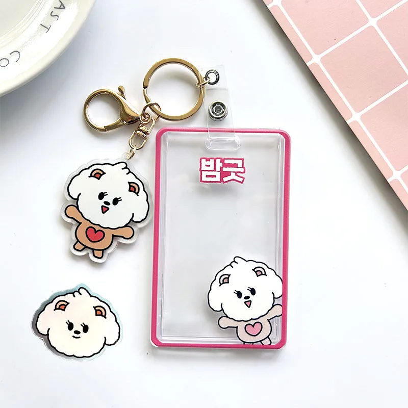 2Pcs/Set KPOP Yeonjun Beomgyu Card Holder Keyring Phone Holder Soobin Hueningkai Photocards Protective Case Cover Fans Gifts