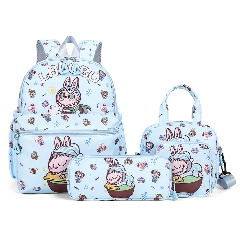 

4PCS LABUBU Children Schoolbag Kindergarten backpack Girl Boy Shoulder Bag Cute Cartoon Messenger Bag Pencil case Coin Purse Set