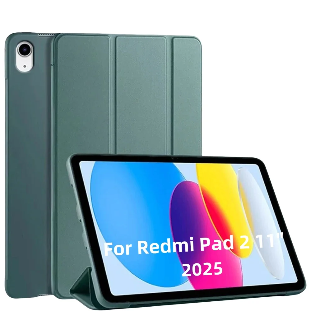 

Чехол для Redmi Pad 2, 11 дюймов, 2025, тройной рукав-подставка, силиконовый чехол для планшета, чехол Funda для Xiaomi Redmi Pad 2, чехол с автоматическим режимом сна и пробуждения