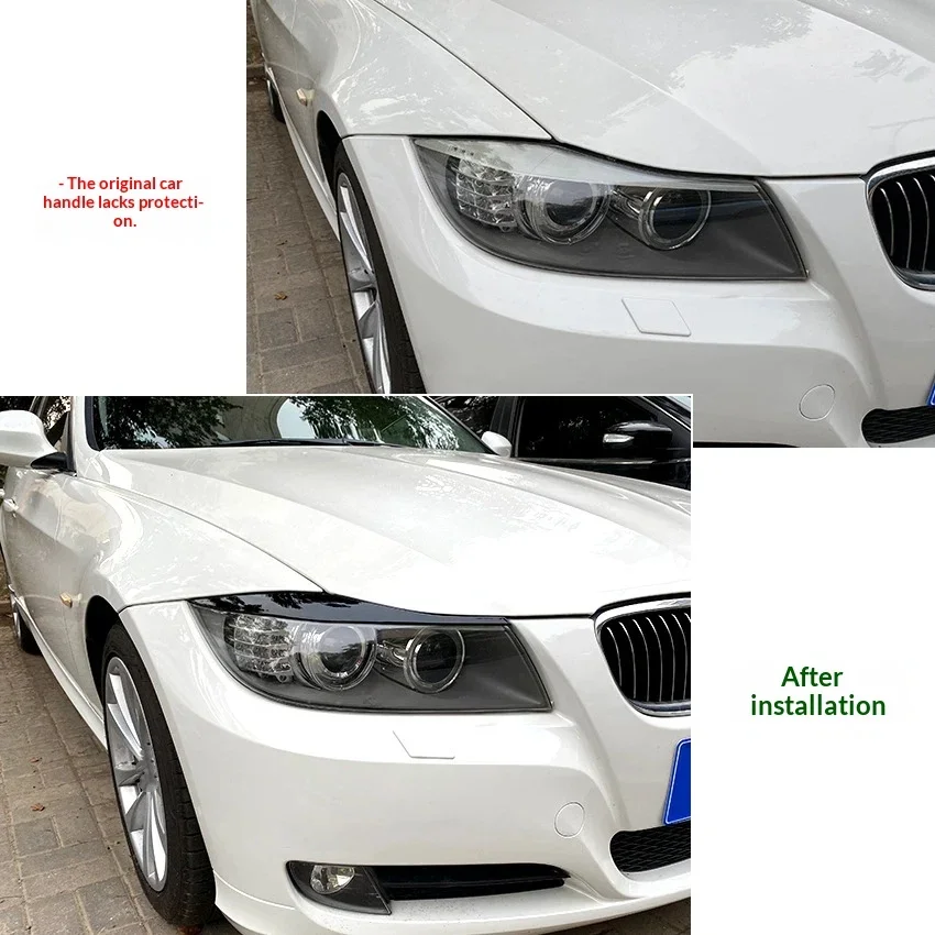 Picture 7: Car Headlight Lamp Eyebrows Cover Trim Stickers For BMW 3 Series E90 E91 320i 330i 2005-2012 Model ABS Material Car Accessories