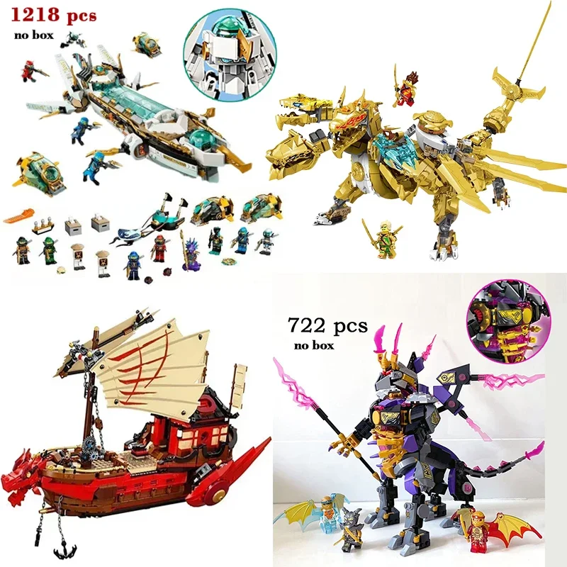 سلسلة جديدة هيدرو باونتي اللبنات الموسم 17 الغواصة الفرعية سبيدر الذهبي الترا التنين الطوب لعب للبنين هدايا الاطفال