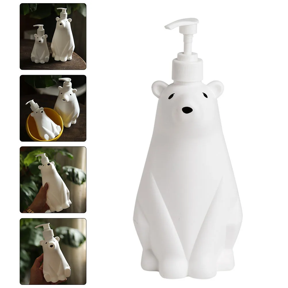 

Press-Type Hand Soap Dispenser Polar Bear Shaped Plastic Empty Bottle For Travel Lotion Shampoo Body Wash Refillable Container