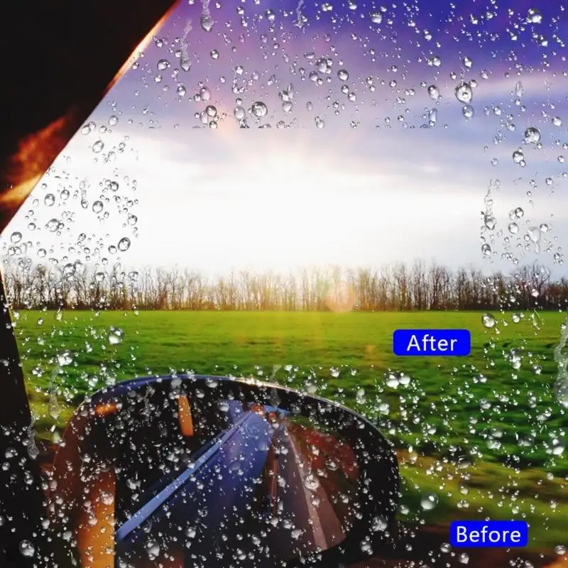 

77HF 2Pcs Car Rain-proof Film Window Waterproof Film Universal Window Glass Clear Anti-Fog Anti-reflective Sticker