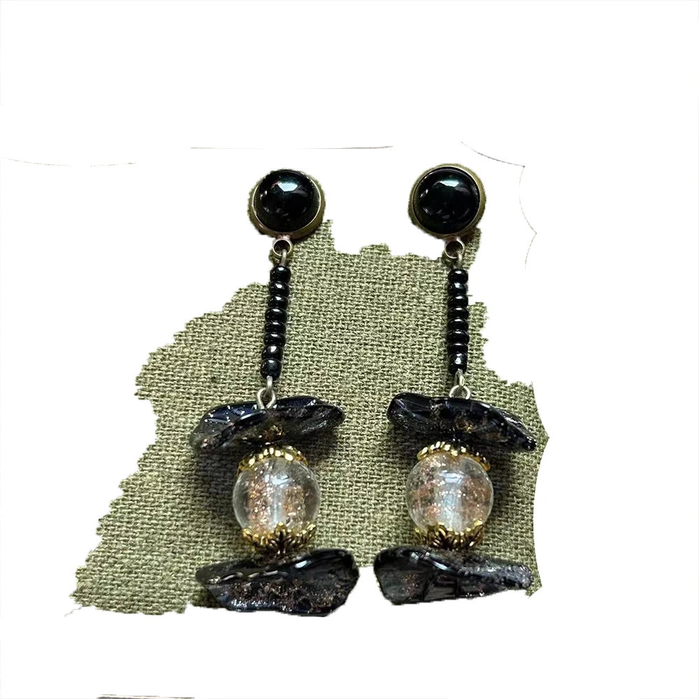 Vintage Temperament Irregular Glass earrings Necklace for women\'s girl gift party Choker Jewelry wholesale