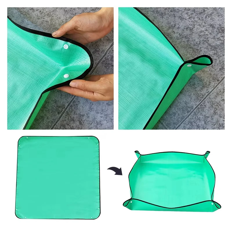 Waterproof Foldable Garden Plant Flower Pot Planting Mat Transplanting Mats 32-100cm Green Yellow Thicker Shovel Garden Tool Set