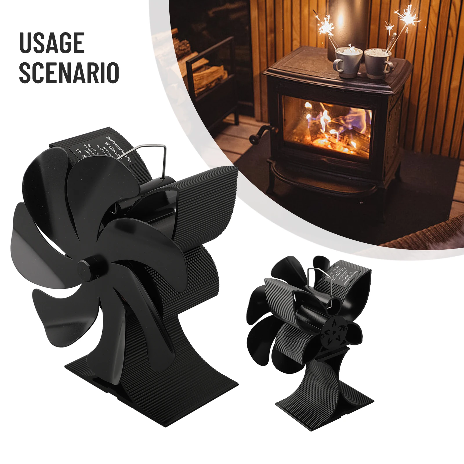 Stove Fan Fireplace Fan Powerless Quiet Operation Thermoelectric Module 7 Blade Energy Efficient For Most Fireplaces