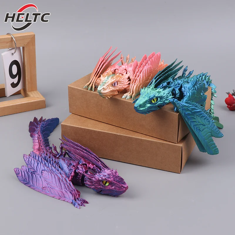 1Pcs Creative Feathered Wyvern Dragon 3D Printed Dragon Articulated Dragon Dragon 3D Printed Toys Desktop Pet