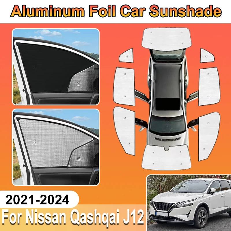 

For Nissan Qashqai J12 Accessories 2021 2022 2023 2024 Car Coverage SunShade Window Al Foil Aluminium Foil Visor Sun Heat Shield