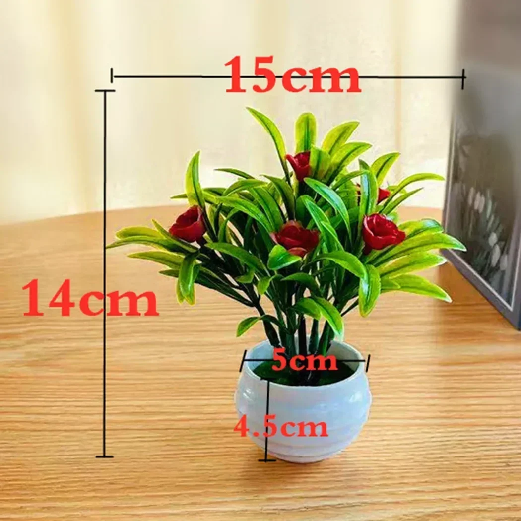 Outdoor Decor Artificial Flower Garden Plants Plastic Material Beautifully Decorated Great for Shops Parties 15cm Height (Pink)