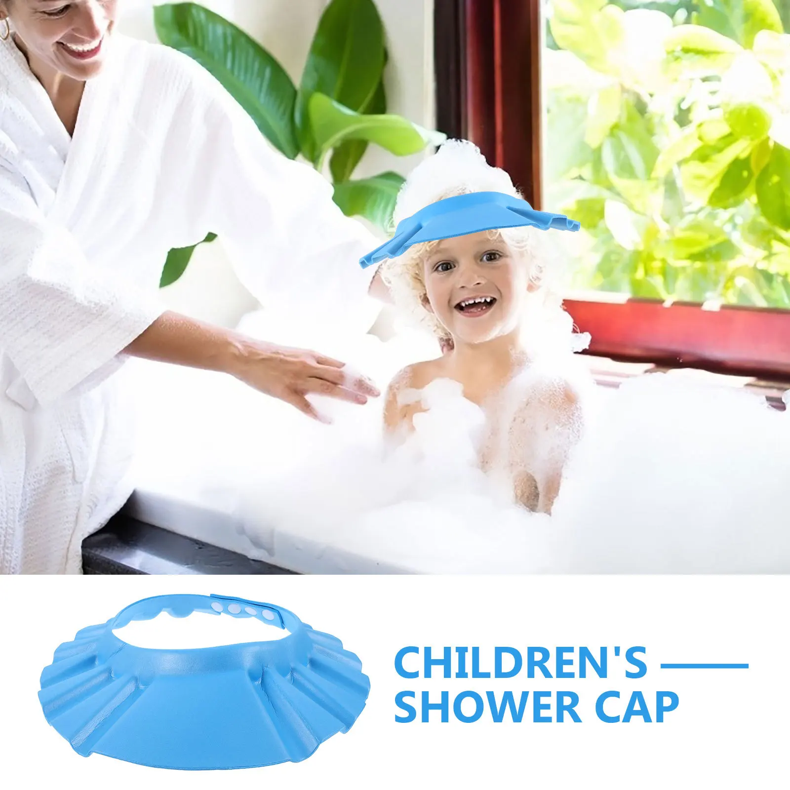 조절 가능한 아기 샤워 머리 감기 모자 보호대 목욕 바이저 귀 눈 보호 편안하고 내구성 있는 유아 어린이용
