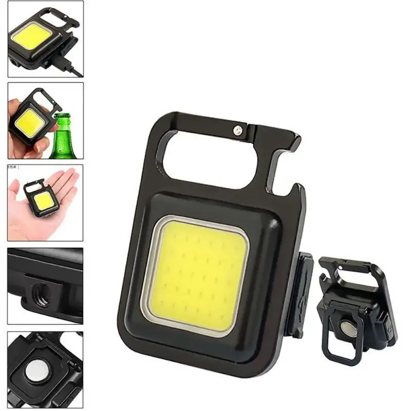 Multifunctional Mini Keychain Light COB Portable Type-c Charging Emergency High-brightness Camping Light