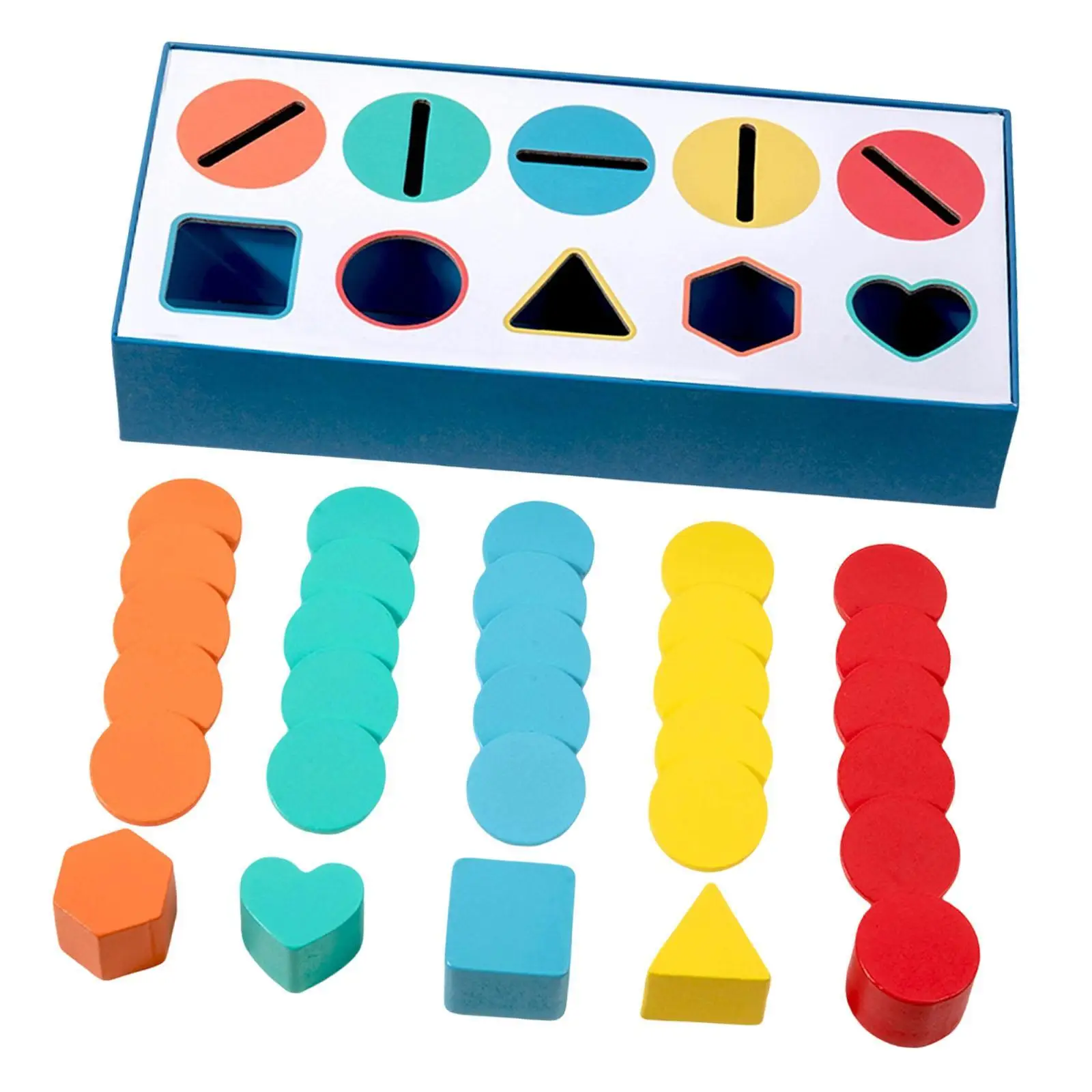 Color Shape Sorter Toy,Wooden Sorting Box Developmental Toys Color Cognition Montessori Toys Matching Toy for Boys Girls