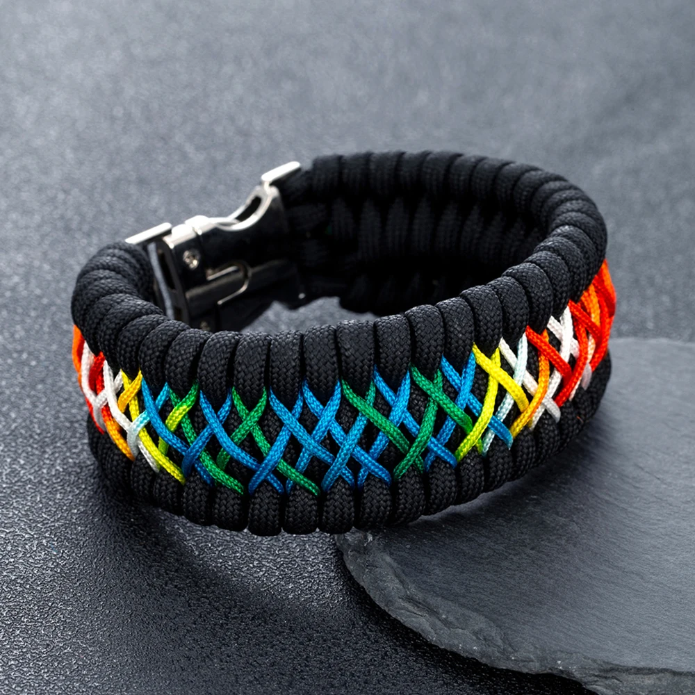 Handgefertigtes Geflochtenes 7-Kern-Paracord-Überlebensarmband, Geflochtenes Outdoor-Camping-Kletter-Notfall-Seilarmband, Vintage-Schmuck