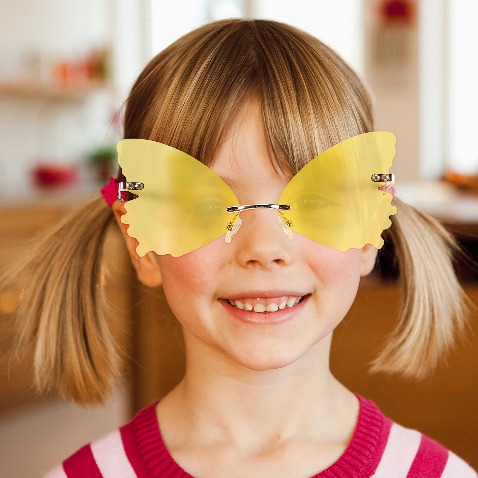 

Sunglasses Fairy Party Adults Frameless Women Butterflies Teens Rimless Unique Shape Fashion Photo Props Perfect