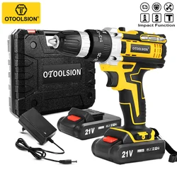 Otoolsion-コードレス電動ドライバー、21v、リチウムイオン電池、可変速度、インパクトドリル、3/8 