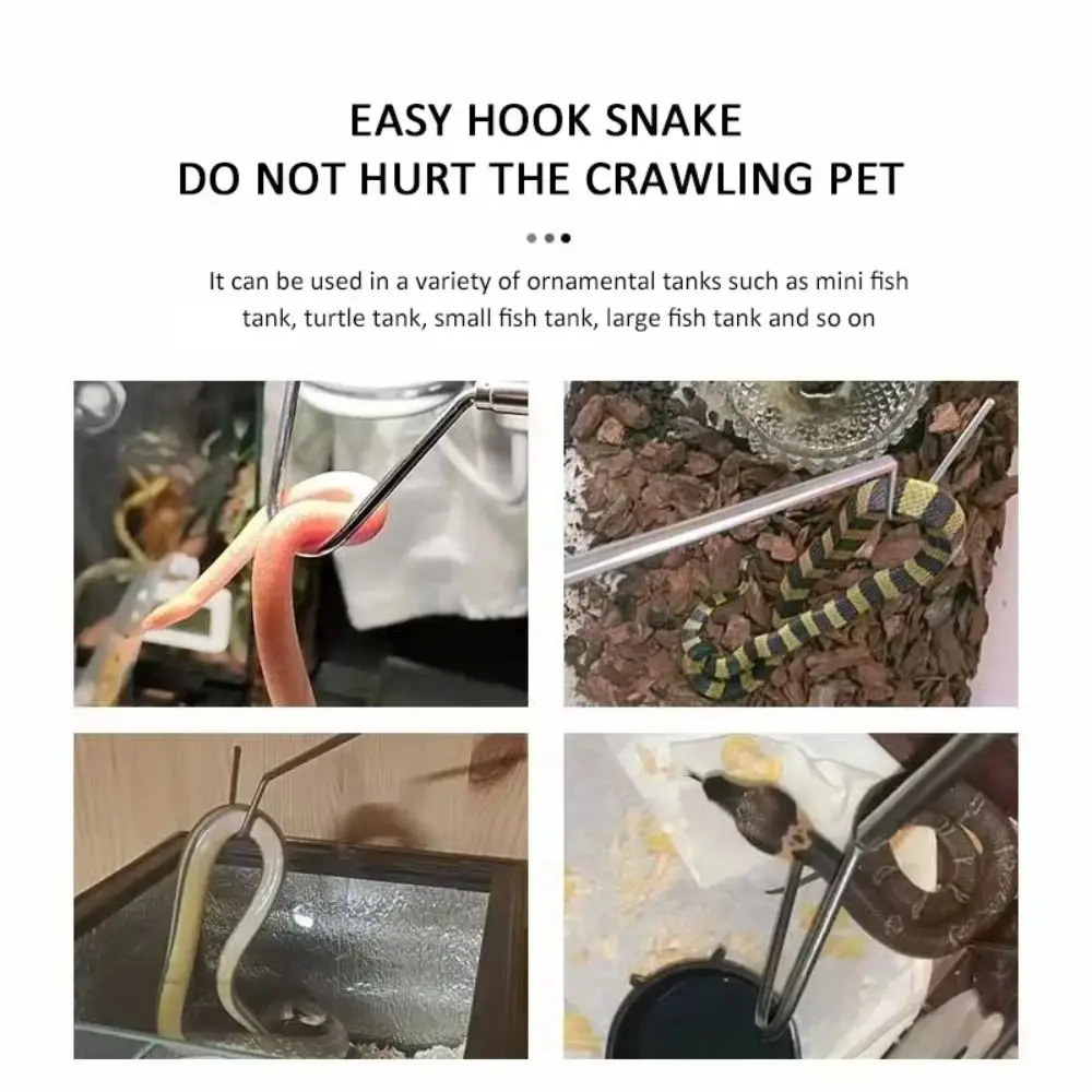 

Adjustable Snake Hook Retractable Long Handle Snake Catching Tool Rounded Head Non Slip Grip Reptile Catcher Pest Control