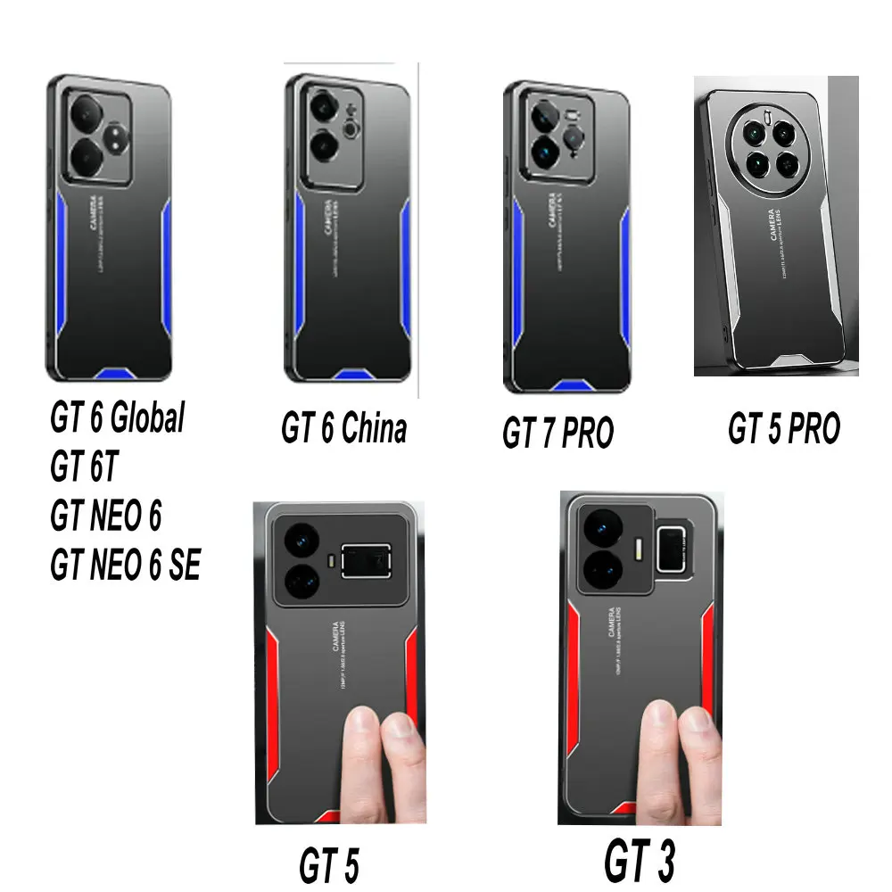 Realme GT 6 6T GT6 GT7 7 5 3 PRO Luxury Case Laser Carving Metal Shockproof Bumper Back Cover Realme GT 6T NEO 6 SE Shell Cases