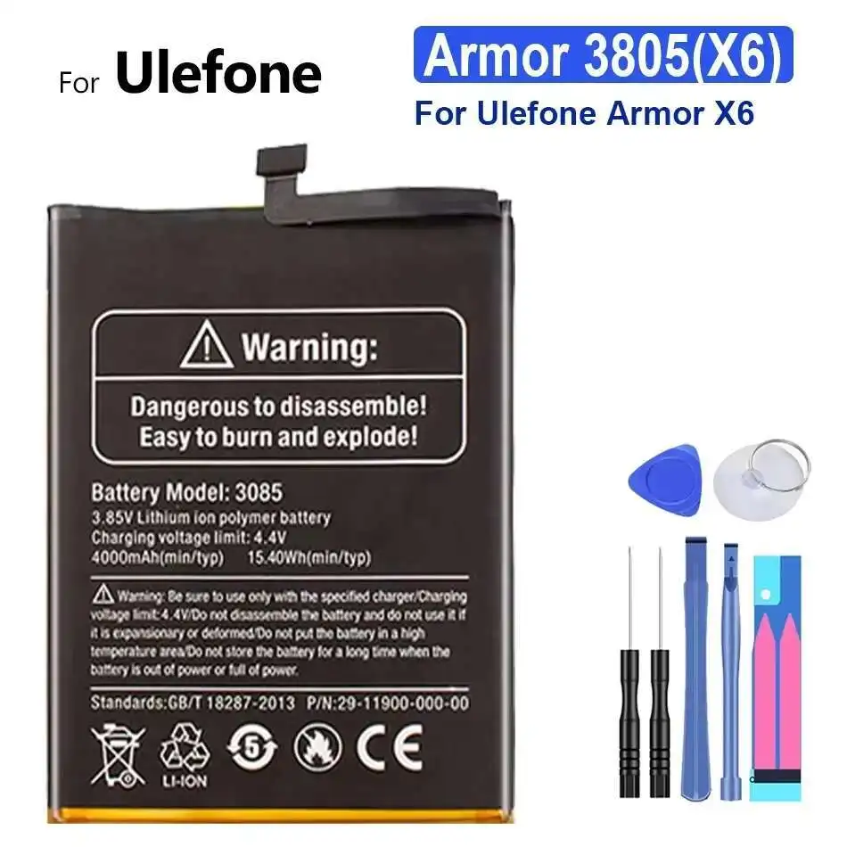 

For Ulefone Armor X6 3805 High Compatibility Mobile Phone Battery Stable 4000Mah