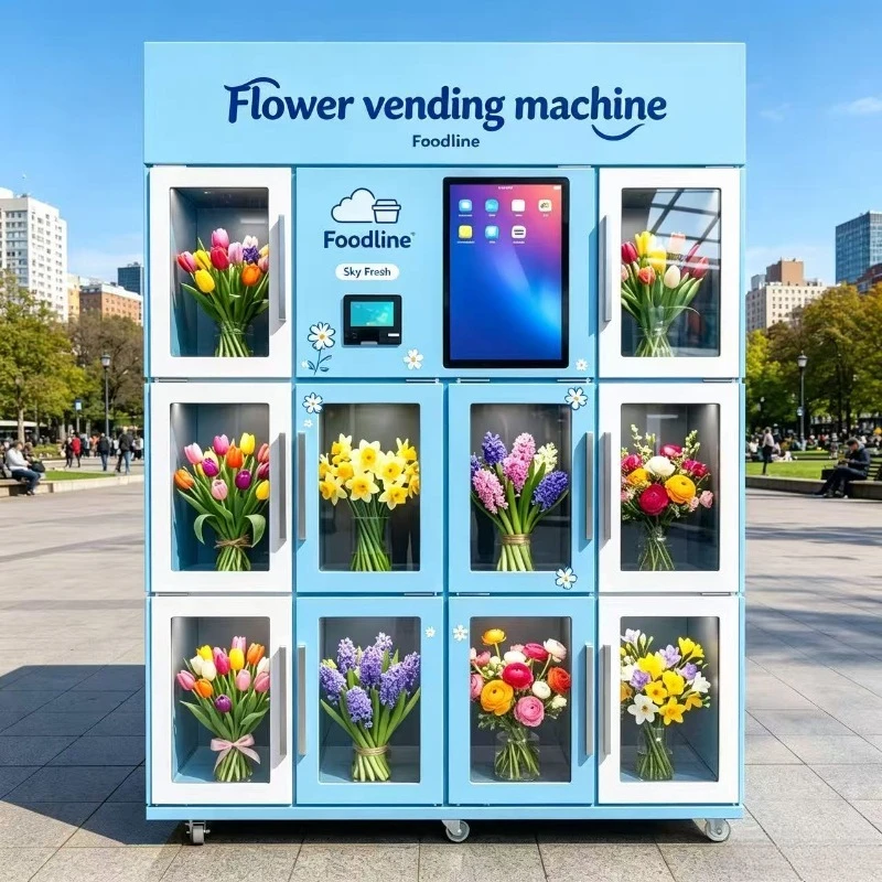 24 Hours Unmanned Flower Vending Machine Intelligent Constant Temperature Bouquet Refrigerated Vending Locker for Shopping Mall