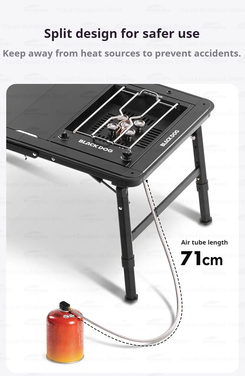 BLACKDOG IGT Einbau-Gasherd mit fünf Brennern, Desktop-Einbau-Doppelzweck-Herd, 7200W Leistung, für Outdoor-Camping und Picknick, Multifunktionsherd – Detail 14