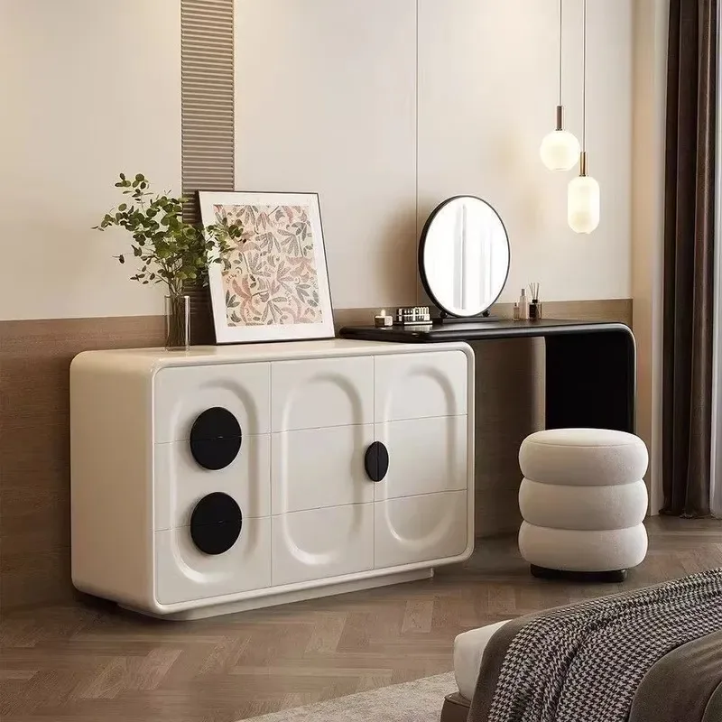 American Cream Integrated Dresser Simple Modern Design Bedroom Locker Lighting Makeup Bathroom