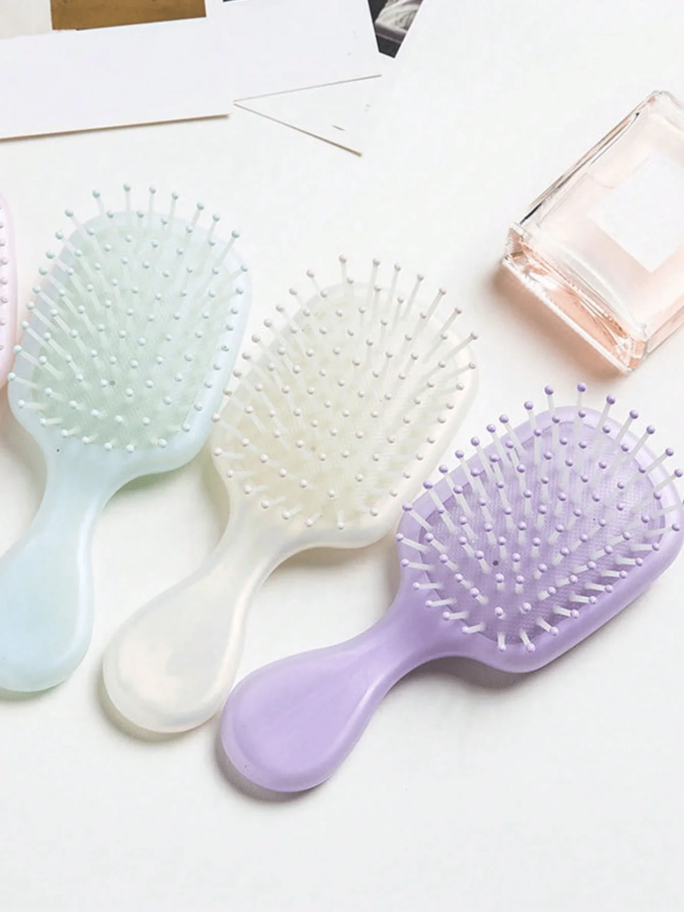 Cartoon Cute Folding Air Bag Comb Mini Hairdressing Comb Portable Massage Comb Mirror Comb Integrated Air Cushion Comb