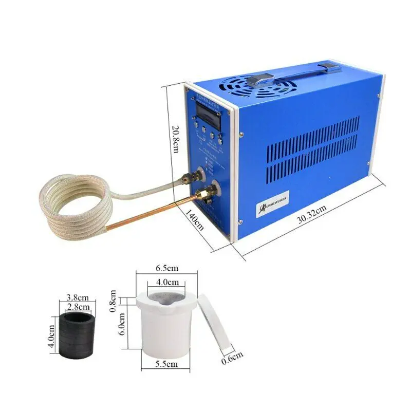High-frequency Induction Heating Machine Induction Heater Silver Gold Metal Melting Furnace Melter Melting Tool 220V