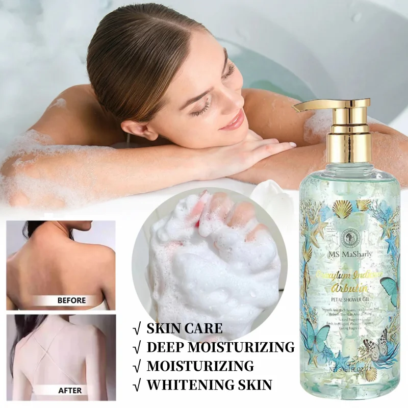 

Arbutin Fragrance Petal Shower Gel Long Term Whitening Smooth Long Lasting Fragrance Gentle Foam Body Cleansing Bath Product