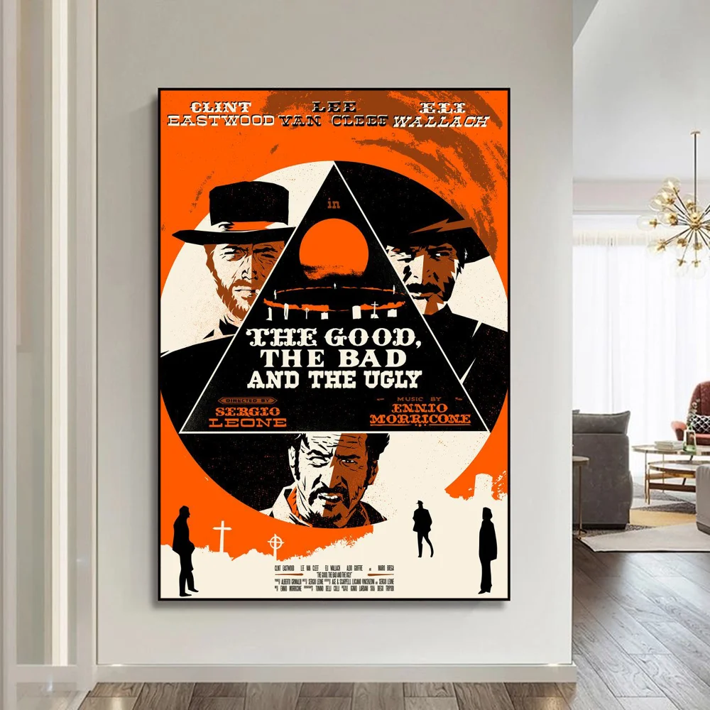 The Good the Bad and the Ugly Movie Classic Movie Posters Vintage Room Bar Cafe Decor Stickers Wall Painting