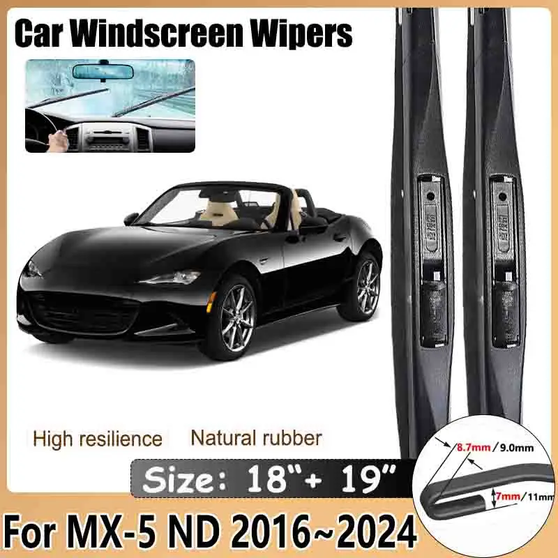 

Car Wiper Blade For Mazda MX-5 ND 2016~2023 2024 Roadster Miata Rubber Strip Wipe Cleaning Brushe Protect Windshield Accessories